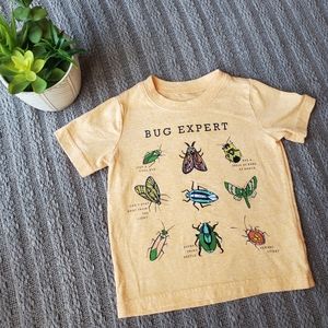 Carters 18 Month Shirt Teeshirt Bug Expert Toddler Baby Boy Top Orange Bug